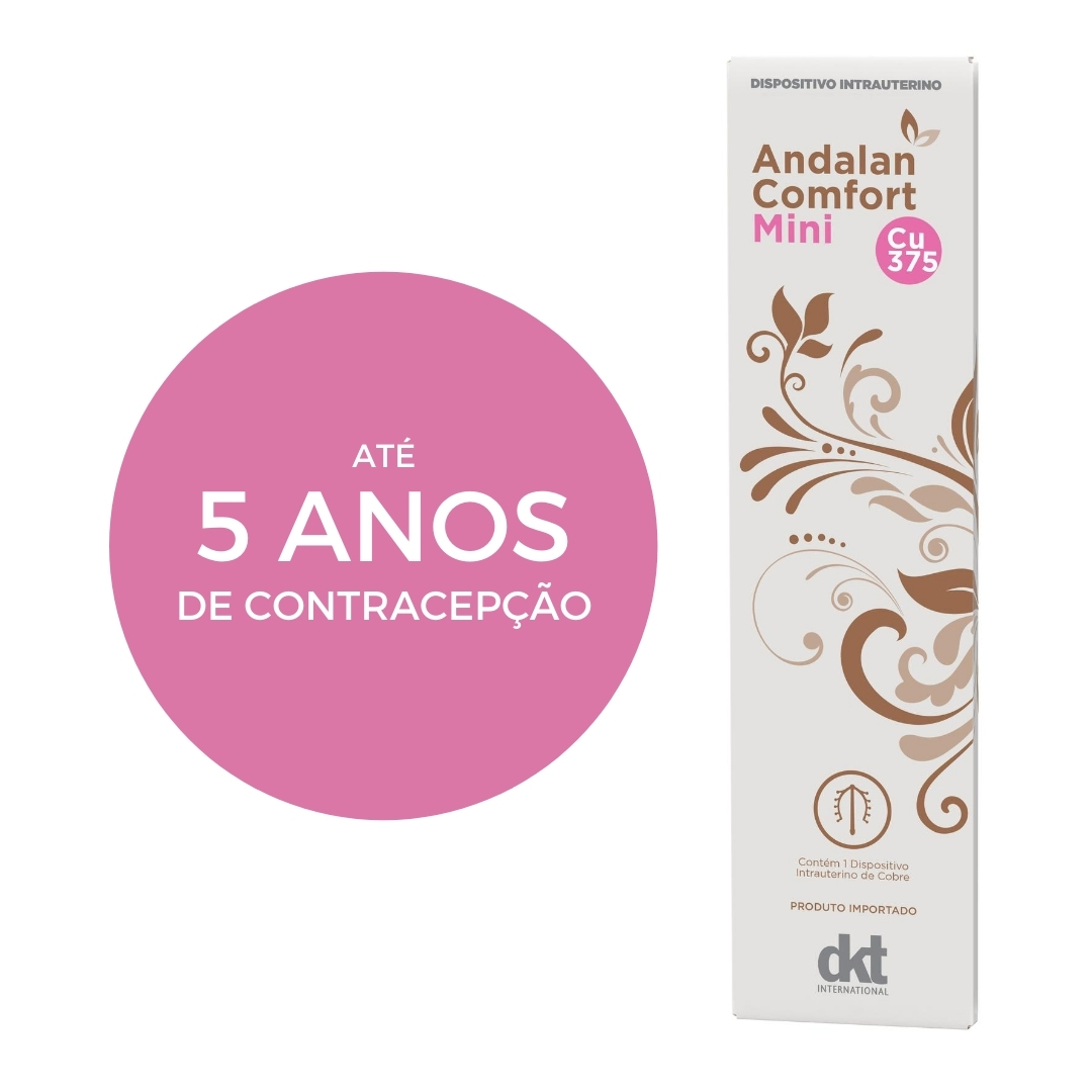 Mini DIU de Cobre Andalan Comfort Cu 375 Mini (até 5 anos de contracepção) Diu Andalan Comfort Mini - Cu 375 - Imagem 1